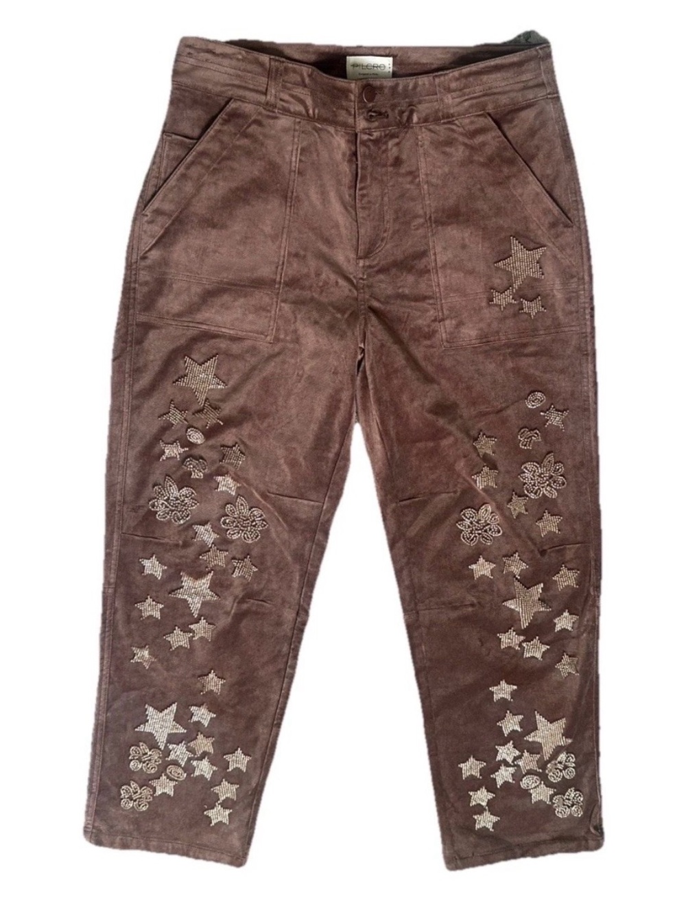 Anthropologie Pilcro The Wanderer Relaxed Pants Decorated Edition Brown Star 29